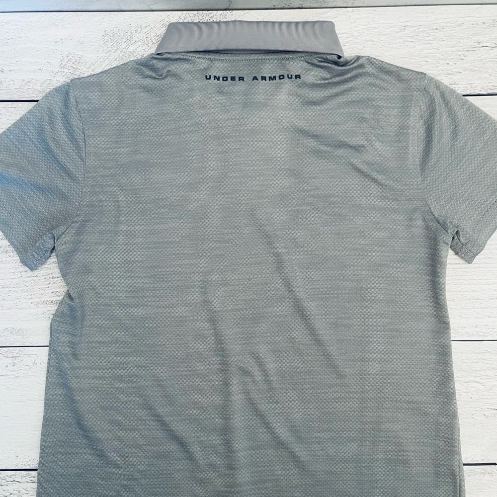 Under Armour Boys Heatgear Grey Polo Shirt Size M - Picture 6 of 6